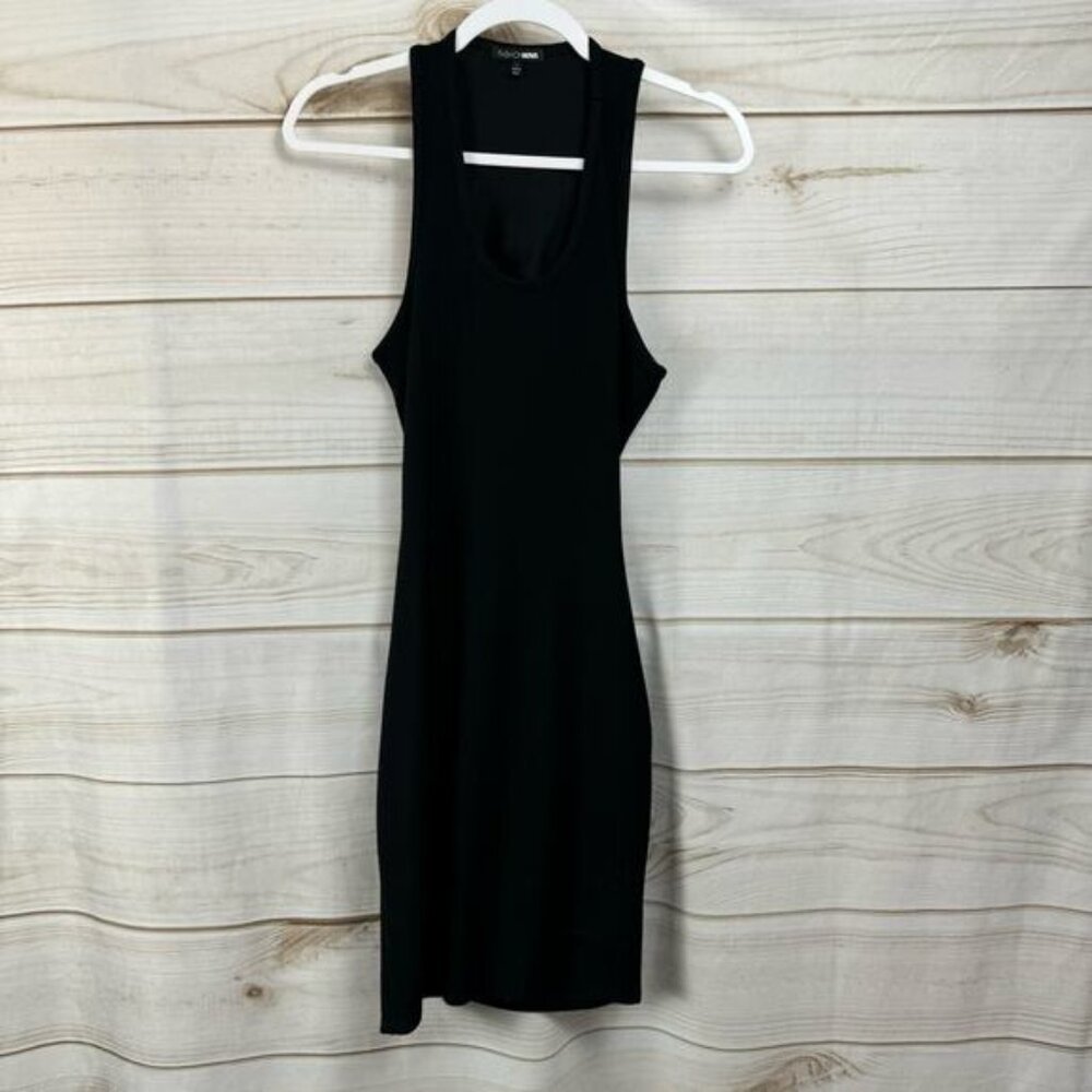 Fashion Nova Black Scoop Neck Open Back Sleeveless Bodycon Dress Size Large